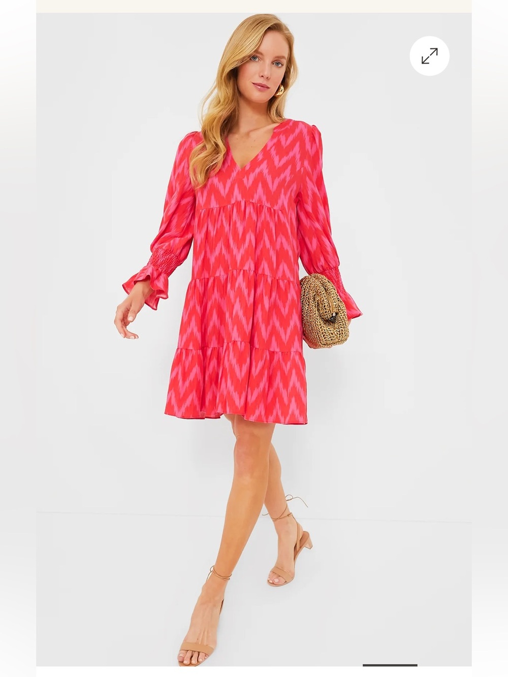 POMANDER PLACE Hot Pink Ikat Kenzo Dress